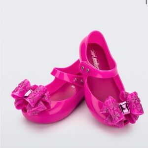 Mini Melissa Jelly Flats Ultragirl Sweet X Pink Ballerina Shoes, girls size 12